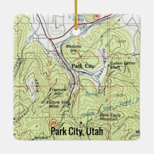 Adorno De Cerámica Mapa de Topo de Park City Utah