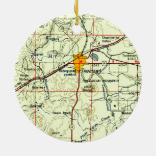 Adorno De Cerámica Mapa de Topo NM Tucumcari