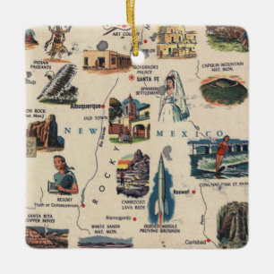 Adorno De Cerámica Mapa de turismo de Nueva México