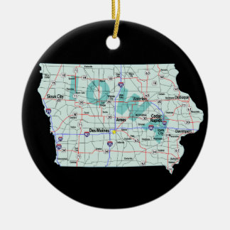 Adorno De Cerámica Mapa de un estado a otro de Iowa