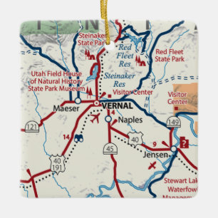 Adorno De Cerámica Mapa de Utah vernal