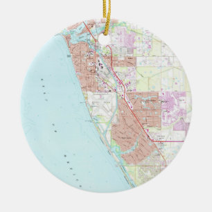 Adorno De Cerámica Mapa de Venecia la Florida (1973)