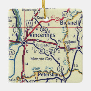 Adorno De Cerámica Mapa de Vincennes en Vintage