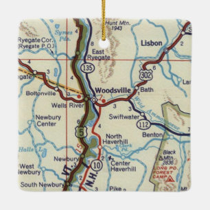 Adorno De Cerámica Mapa de vinos de Woodsville NH