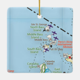 Adorno De Cerámica Mapa De Vintage De Bay Ohio