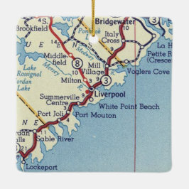 Adorno De Cerámica Mapa de Vintage de Liverpool NS