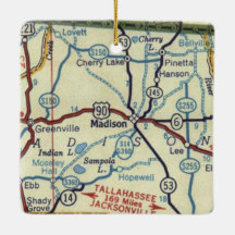 Mapa de Vintage de Madison Florida