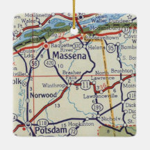 Mapa de vintage de Massena NY