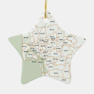 Adorno De Cerámica Mapa del código postal de San Diego