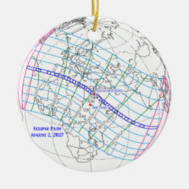 Adorno De Cerámica Mapa del eclipse solar total de 2027