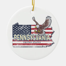 Adorno De Cerámica Mapa del estado de Pennsylvania