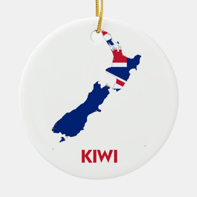 ADORNO DE CERÁMICA MAPA DEL KIWI (Frente)