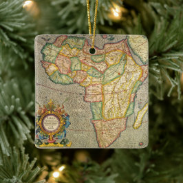 Adorno De Cerámica Mapa del Mercador del Antiguo Mundo de África, 163