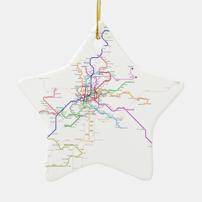 Adorno De Cerámica Mapa del Metro de Madrid (España) (Frente)