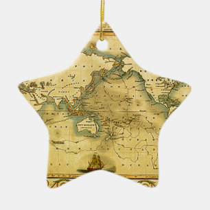 Adorno De Cerámica Mapa del mundo antiguo