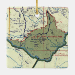 Adorno De Cerámica Mapa del Parque Nacional Big Bend