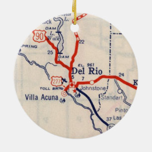 Adorno De Cerámica Mapa Del Río 1948