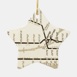 Adorno De Cerámica Mapa del subterráneo de Nueva York del vintage