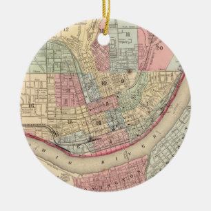 Adorno De Cerámica Mapa del vintage de Cincinnati (1780)