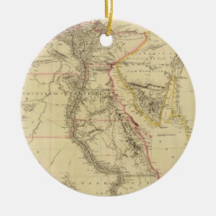 Adorno De Cerámica Mapa del vintage de Egipto (1832)