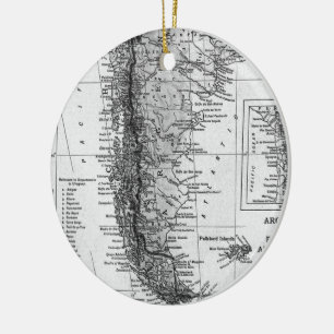 Adorno De Cerámica Mapa del vintage de la Argentina (1911)