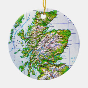 Adorno De Cerámica Mapa del vintage de las Islas Orcadas de Escocia