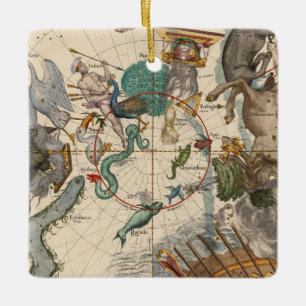 Adorno De Cerámica Mapa del vintage de South Pole