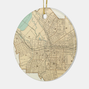 Adorno De Cerámica Mapa del vintage de Syracuse Nueva York (1895)