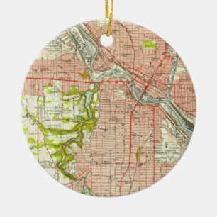 Adorno De Cerámica Mapa del vintage de Youngstown Ohio (1951)