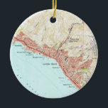 Adorno De Cerámica Mapa del vintage del Laguna Beach California<br><div class="desc">Esto es un mapa del vintage del Laguna Beach California producido originalmente en 1965.</div>
