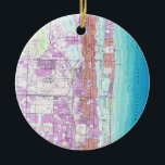 Adorno De Cerámica Mapa del vintage del Palm Beach la Florida (1946)<br><div class="desc">Esto es un mapa del vintage del Palm Beach la Florida producido en 1946.</div>