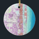 Adorno De Cerámica Mapa del vintage del Palm Beach la Florida (1946)<br><div class="desc">Esto es un mapa del vintage del Palm Beach la Florida producido en 1946.</div>