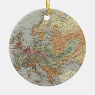 Adorno De Cerámica Mapa europeo de la densidad demográfica el  