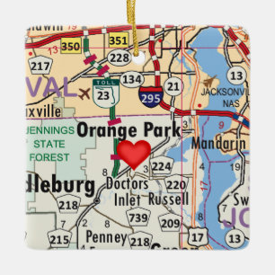 Adorno De Cerámica Mapa FL de Parque naranja