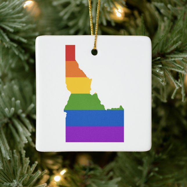 Adorno De Cerámica Mapa gay de EEUU | Estado de Idaho (Árbol)