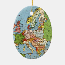 Adorno De Cerámica Mapa general del siglo XX de la Vieja Europa