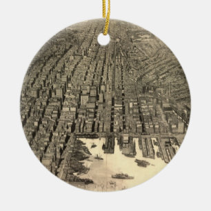 Adorno De Cerámica Mapa ilustrado del vintage de Baltimore (1912)