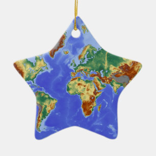 Adorno De Cerámica Mapa internacional de la geografía mundial
