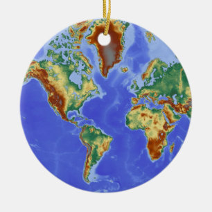Adorno De Cerámica Mapa internacional de la geografía mundial