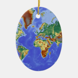 Adorno De Cerámica Mapa internacional de la geografía mundial
