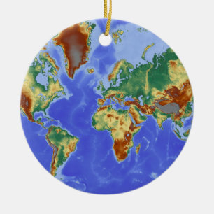 Adorno De Cerámica Mapa Internacional Geográfico Mundial