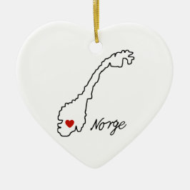 Adorno De Cerámica Mapa minimalista de Noruega | Recuerdo de compromi