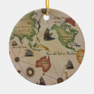 Adorno De Cerámica Mapa mundial