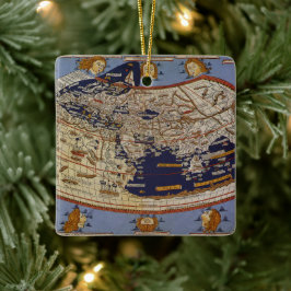 Adorno De Cerámica Mapa Mundial de Antigüedades Ptolémicas, Johannes 