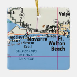 Adorno De Cerámica Mapa Navarre Florida