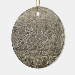 Adorno De Cerámica Mapa pictórico vintage de MAMÁES Worcester (1878
