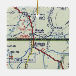 Adorno De Cerámica Mapa retro de Kanab Utah