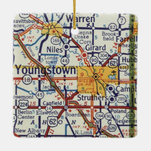 Adorno De Cerámica Mapa retro de Youngstown