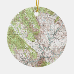 Adorno De Cerámica mapa topográfico de 1 x 2 grados