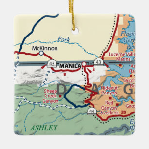 Adorno De Cerámica Mapa UT de Manila